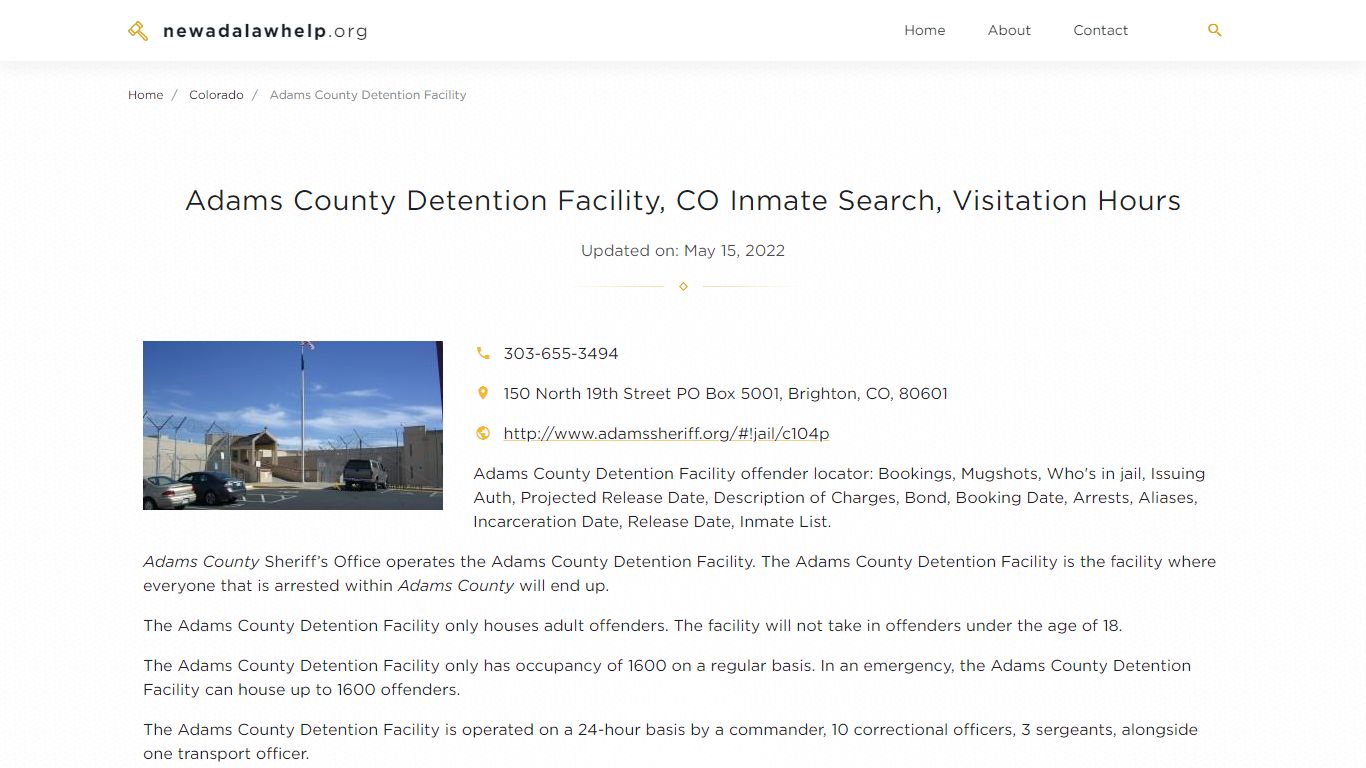 Adams County Detention Facility, CO Inmate Search ...